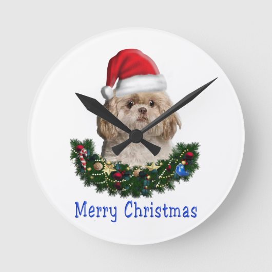 おもしろい犬時計 ラウンド壁時計 (正面)