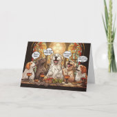 おもしろい犬最後の晩餐イースター シーズンカード (正面)