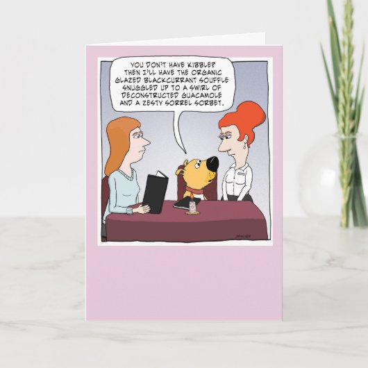 おもしろい犬注文ファンシー饗宴誕生日 カード (正面)