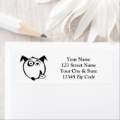 おもしろい犬漫画差出人住所ラベル ラベル (インサイチュ)