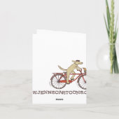 おもしろい犬漫画結婚カップルの記念日 カード (裏面)