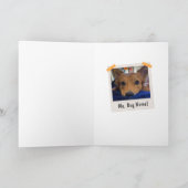 おもしろい犬父の日愛する子ブルーストライプ カード (内部)