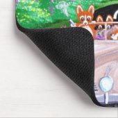 おもしろい犬猫の芸術のコーギーの警察官のパトカーCreationart マウスパッド (コーナー)