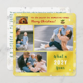 おもしろい犬猫エレガント黄金コラージュ文字 シーズンカード (正面/裏面)