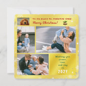 おもしろい犬猫ピースラブジョイエレガントゴールデン写真 シーズンカード (正面)