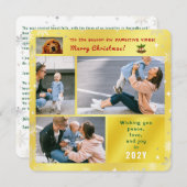 おもしろい犬猫ピースラブジョイエレガントゴールデン写真 シーズンカード (正面/裏面)