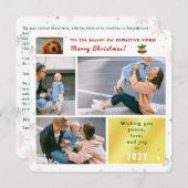 おもしろい犬猫ピースラブジョイ4枚コラージュかわいい シーズンカード (正面/裏面)