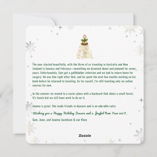 おもしろい犬猫ピースラブジョイ4枚コラージュかわいい シーズンカード (裏面)