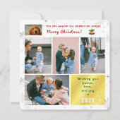 おもしろい犬猫ピースラブジョイ5枚かわいいエレガント シーズンカード (正面)