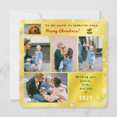 おもしろい犬猫ピースラブジョイ5枚かわいいゴールデン シーズンカード (正面)