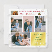 おもしろい犬猫ピースラブジョイ5枚かわいいモダン シーズンカード (正面)