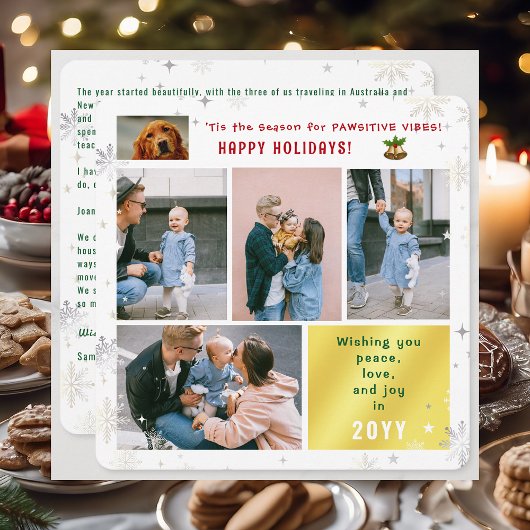 おもしろい犬猫ピースラブジョイ5枚エレガント シーズンカード