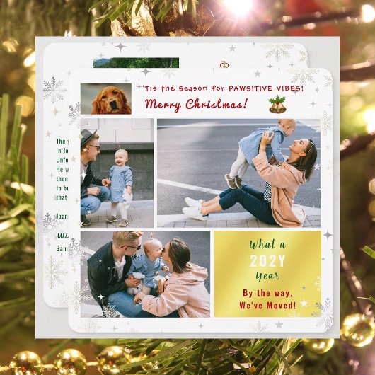 おもしろい犬猫引っ越しましたニューホーム5枚かわいい シーズンカード