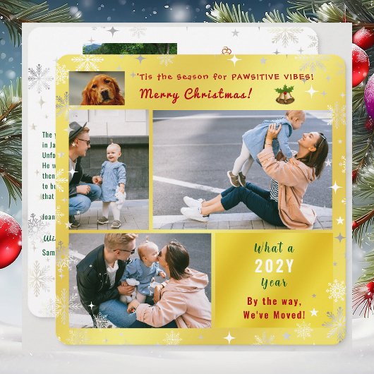 おもしろい犬猫引っ越しましたニューホーム5枚ゴールデン シーズンカード