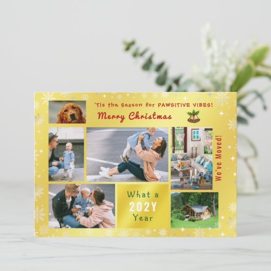 おもしろい犬猫引っ越しましたニューホーム6枚の写真ゴールデン シーズンカード (スタンド正面)