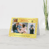 おもしろい犬猫3枚ミニマリストゴールデンエレガントズ カード (正面)