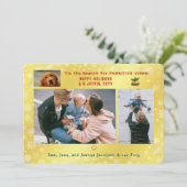 おもしろい犬猫3枚ミニマリストゴールデンエレガントズ シーズンカード (スタンド正面)