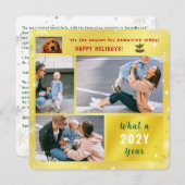 おもしろい犬猫4枚ハッピーホリデーズカワイゴールデン シーズンカード (正面/裏面)