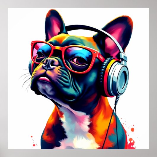 おもしろい犬用眼鏡ポスター ポスター (正面)