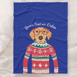 おもしろい犬着用メガネ、醜いクリスマスセーター フリースブランケット