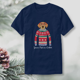 おもしろい犬着用メガネ、醜いクリスマスセーター Tシャツ