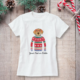 おもしろい犬着用メガネ、醜いクリスマスセーター Tシャツ