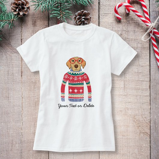 おもしろい犬着用メガネ、醜いクリスマスセーター Tシャツ