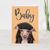 おもしろい犬示唆の誕生日を取得パーティー開始 カード (正面)