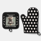 おもしろい犬社員 鍋つかみ&鍋敷きセット (正面)