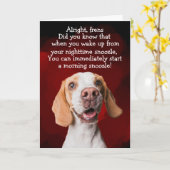 おもしろい犬考え カード (黄色い花)