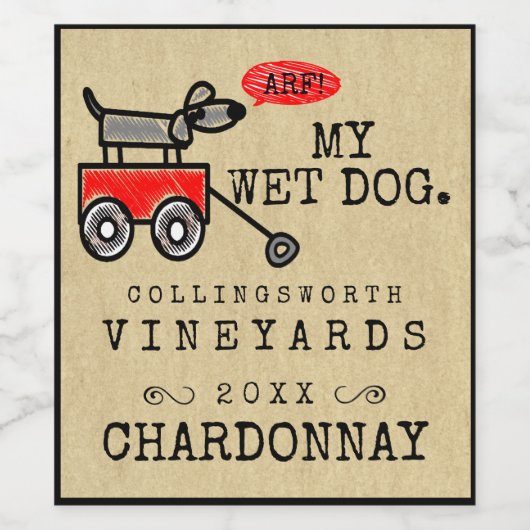 おもしろい犬自家製ワインラベル ワインラベル (シングルラベル)