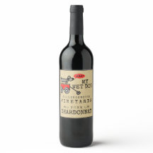 おもしろい犬自家製ワインラベル