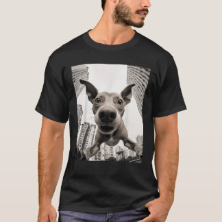 おもしろい犬自撮りTシャツ Tシャツ