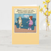 おもしろい犬衣装誕生日 カード (黄色い花)