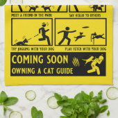 おもしろい犬訓練指導書 キッチンタオル (折り畳み)