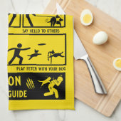 おもしろい犬訓練指導書 キッチンタオル (四つ折り)