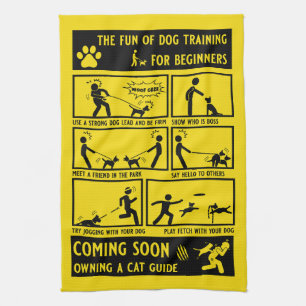 おもしろい犬訓練指導書 キッチンタオル