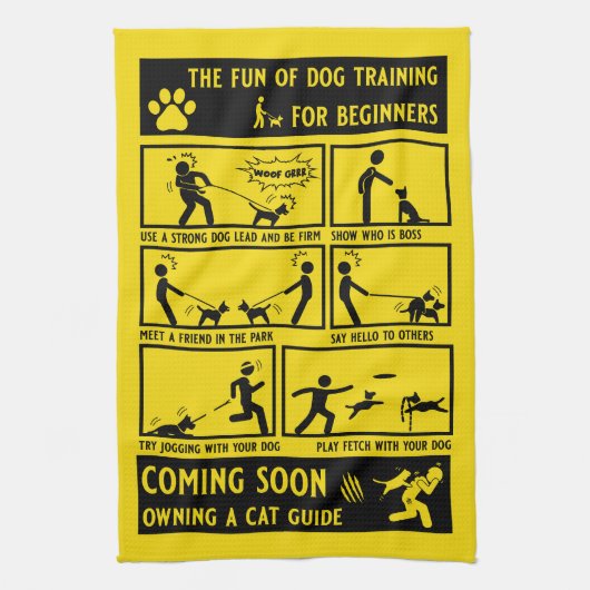 おもしろい犬訓練指導書 キッチンタオル (縦)