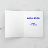 おもしろい犬誕生日からのおもしろいカップル カード (内部)