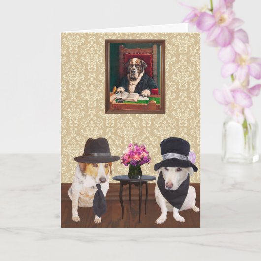 おもしろい犬誕生日からのおもしろいカップル カード (蘭)