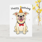 おもしろい犬誕生日カード カード (黄色い花)