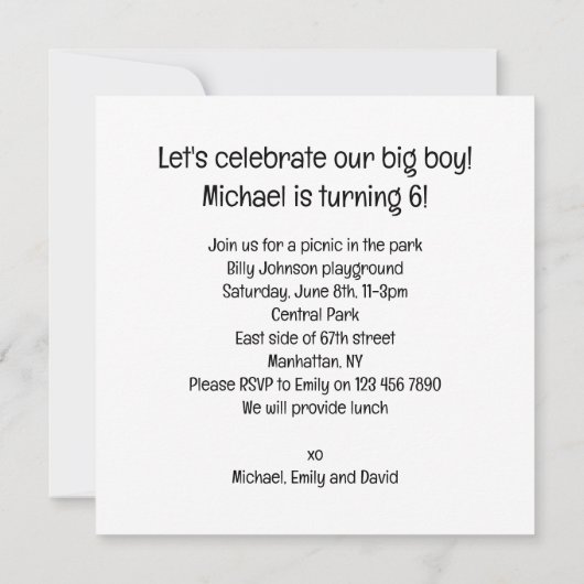 おもしろい犬誕生日カード、パピロン誕生日 招待状 (裏面)