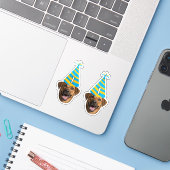 おもしろい犬誕生日ステッカスタムク – 顔と年齢 シール (ノートパソコンとiPhone)