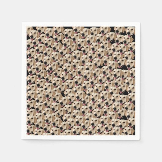 おもしろい犬誕生日パーティカスタム顔写真/ヘッド スタンダードカクテルナプキン (正面)