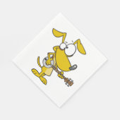 おもしろい犬遊のバンジョミュージック スタンダードランチョンナプキン (角)