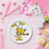 おもしろい犬遊のバンジョミュージック ペーパープレート (パーティー)