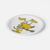 おもしろい犬遊のバンジョミュージック ペーパープレート (アングル)