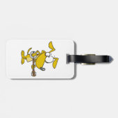 おもしろい犬遊のバンジョミュージック ラゲッジタグ (裏面横)