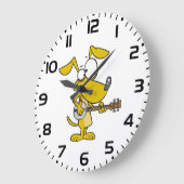 おもしろい犬遊のバンジョミュージック ラージ壁時計 (傾斜)