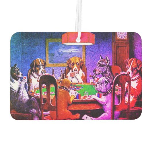 おもしろい犬遊トランプのポーカー カーエアーフレッシュナー (裏面)